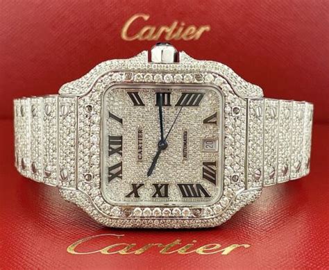 iced out cartier watch cheap|cartier iced out diamond watch.